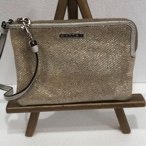 Coach Gold Wristlet Clutch